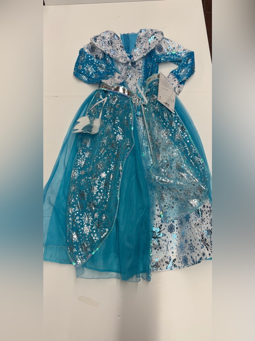 NEW Princess Factory Elsa Snow Princess with Wand Girls Costume Dress Size 3+